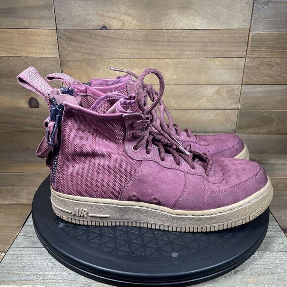 Nike Air Force 1 SF Mid Force Womens Size 7.5 Boots Shoes Maroon AJ1698-600 - Picture 1 of 10